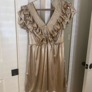 Gold Ruffled Dress